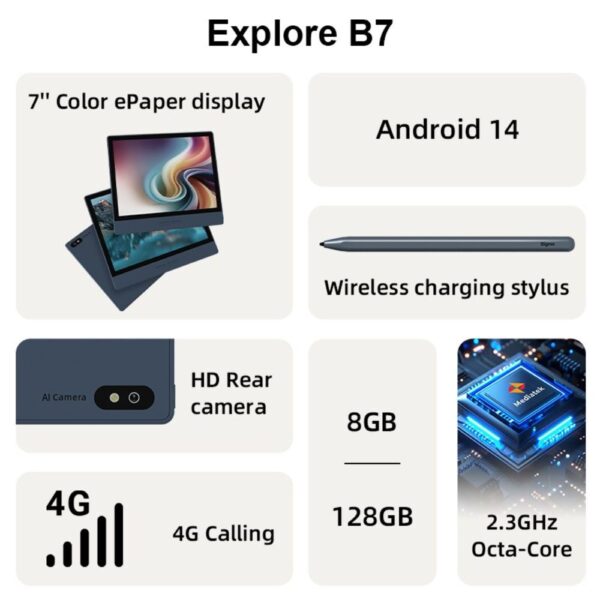 Bigme B7--7'' Color ePaper Tablet with 4G Calling - Image 5